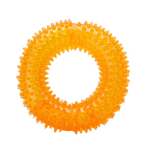 EETOYS Dog Squeaky Ring TPR Teething Toy <b>Bite</b> Resistant Teeth Cleaning Massage Gum Interactive Chew Toy - Product Image 5