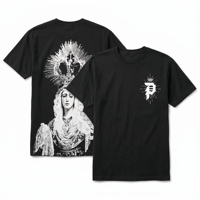 Stok Tersedia Kaos Mewah 100% Katun untuk Pria Versi Tinggi Desainer Cetak Bintang Gaya Hip Hop Longgar Model Scream T-shirt