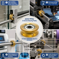 Roue à rouleaux enduite PPSU 625Z, roulement industriel, poulie certifiée ISO CE RoHS, rouleau de guidage haute résistance pour équipement de fitness