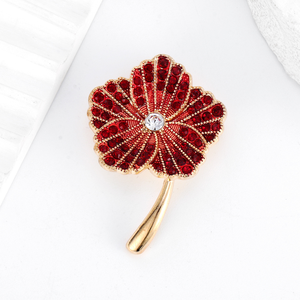 Creative Full Diamond poppy Flower <strong>Brooch</strong> <strong>UK</strong> Commemorative Day Chest Flower Rhinestone Alloy <strong>Brooch</strong> Commemorative Day Badge - Product Image 5