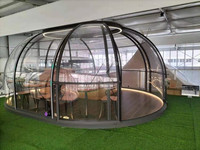 Tente dôme géodésique de glamping préfabriquée et étanche pour l'extérieur Igloo en verre PC de style maison à bulles à vendre