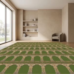 Alfombra de Oración Musulmana de Poliéster Premium para Pared, Fabricada a Máquina, Antideslizante, Enrollable, para Uso Comercial, Pelo Medio - Product Image 3