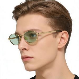 Fashion Custom Logo <b>Metal</b> <b>Frame</b> Colorful Lenses Sunglasses Wholesale Customize OEM Men UV400 Anti-Glare Driving Unisex Vintage - Product Image 3