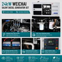 Generador Diésel Súper Silencioso Yuchai de 15 kW 25 kVA 24 kW 30 kVA a Precio Económico, con 1/3 Fases 50/60 Hz para Solución de Energía de Reserva Doméstica