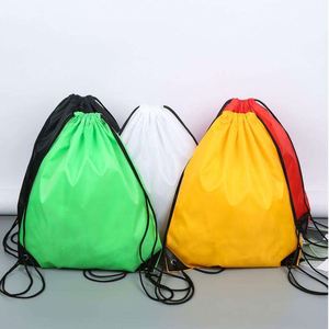 Custom Logo Unisex Oxford 210T Foldable Portable Eco-Friendly <b>Drawstring</b> Simple Sport Shopping Storage <b>Backpack</b> Promotional - Product Image 3
