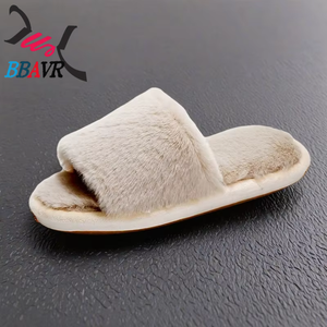 Simple Style Soft Fur Home <b>Slippers</b> Winter Warm Bedroom Sandals Comfortable Soft Low Heel <b>Slippers</b> - Product Image 3
