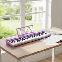 Portable 61-Key Foldable Electronic Digital Piano Keyboard Electric Organ Rechargeable Lightweight Semi-Weighted 127 Rhythms 128