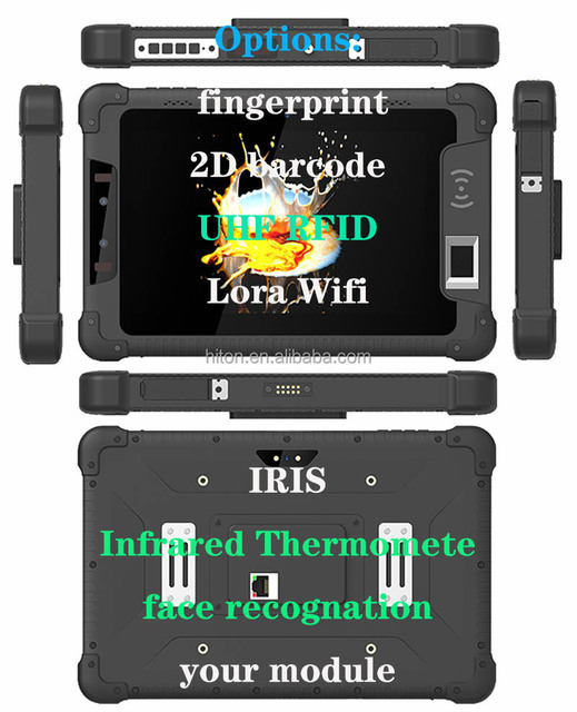Highton HR818 Android Pad Finished Tablets with Fingerprint Reader Ethernet RJ45 Port POE NFC UHF FRID 2D