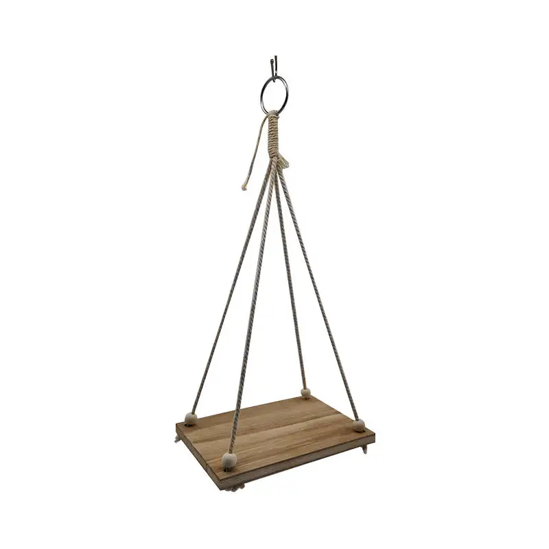 Swing Hanging Rope Wandre gal Pflanze Blumentopf Rack Wandre gal Home Decor Floating Holz schwimmende Regale für die Wand