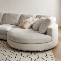 Canapé industriel haut de gamme à accoudoirs roulés, en tissu lin, résistant aux taches, avec commande par application, design confortable, pour appartement et mobilier de maison