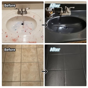 Kit <span class=keywords><strong>de</strong></span> <span class=keywords><strong>Pintura</strong></span> <span class=keywords><strong>para</strong></span> Renovación <span class=keywords><strong>de</strong></span> Cerámica Negra (35oz) <span class=keywords><strong>para</strong></span> Lavabos, Inodoros, Bañeras, Paredes, Cubre Aproximadamente 6-8 Superficies ㎡ - Product Image 4