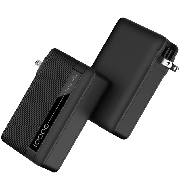 2 in 1 110V 220V PD65W AC DC Adapter USB C PD30W Power Bank External Battery Pack Powerbank for Laptop IPhone Tablet Camera