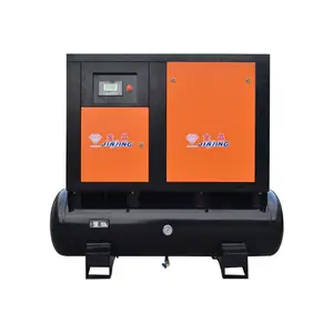 O compressor de parafuso combinado de 5,5KW 10bar inclui tanque de ar e secador de geladeira, máquina de secar e filtro de ar, compressor de parafuso de 7hp