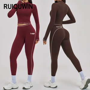 RUIQUWIN Ropa de Yoga de Manga Larga de Secado Rápido para Otoño e Invierno, Conjunto Deportivo para <span class=keywords><strong>Mujer</strong></span>, Traje de Yoga para Correr al Aire Libre - Product Image 1