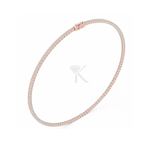 สร้อยคอเทนนิสเพชรธรรมชาติคลาสสิก ชุบเงิน ดีไซน์หรูหรา สง่างาม เหมาะสำหรับเจ้าสาว งานแต่งงาน ครบรอบ ของขวัญสุดพิเศษ - Product Image 4