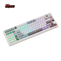 Clavier mécanique pour gaucher Royal Kludge RK L98, écran tri-mode Bluetooth sans fil, joint avec bouton métallique branchable