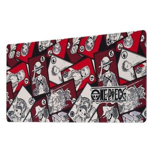 Tapis de souris One Piece, design de cartes, motif rouge et blanc, accessoire de jeu - Product Image 1