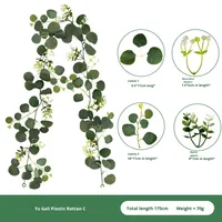 Feuilles de vigne d'eucalyptus artificielles en soie pour la décoration de la maison, des mariages et des tables à manger, plantes vertes, fleurs décoratives pour la maison
