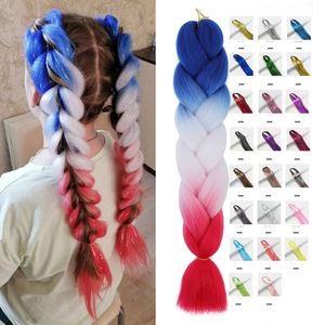 Venta al por mayor de extensiones trenzas Jumbo de fibra resistente al calor brillante de oropel sintético de brillo mixto pelo trenzado para el día loco del cabello - Product Image 1