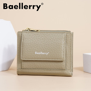 กระเป๋าสตางค์ใบเล็กสำหรับผู้หญิง Baellerry ลายหนังก้อนกรวด ซิปใส่เหรียญ สีพื้น ใช้ได้ทุกวัน - Product Image 1