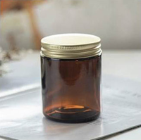 Bernsteinfarbene Glas-Kerzengläser mit Silberdeckel Großhandel Kerzenbehälter Großpackung für Heimdekoration Aromatherapie Handwerk