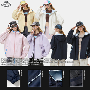 Chaqueta Casual con Capucha para <span class=keywords><strong>Mujer</strong></span>, Primavera/Otoño, con Cierre <span class=keywords><strong>de</strong></span> Cremallera, Diseño Popular para Deportes al Aire Libre, Estilo Delgado, Logotipo Personalizado Disponible - Product Image 2