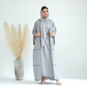 Ropa de mujer de estilo Dubái, moda musulmana, poliéster de alta calidad, conjunto Abaya de <span class=keywords><strong>3</strong></span> piezas, vestido de mujer musulmana <span class=keywords><strong>Abya</strong></span> - Product Image 6