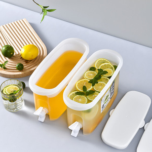 Bouilloire d'<span class=keywords><strong>eau</strong></span> froide en plastique pour réfrigérateur, jus de fruits citron, thé glacé, boîte de rangement 3,5 L pour réfrigérateur, <span class=keywords><strong>distributeur</strong></span> de boissons froides - Product Image 5