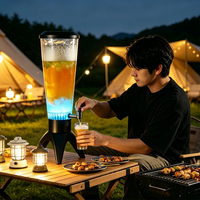 Nouveau Dispositif de Boisson en Forme de Baril de Bière en Plastique PC de 3L, Illuminé et Bluetooth, Idéal pour les Fêtes. Distributeur de bière avec design réutilisable.