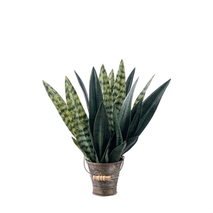 CL20003 Flores Artificiales Tigre Piraña Plantas Suculentas Faux <span class=keywords><strong>Sansevieria</strong></span> Planta Hojas Serpiente Verde Decoración PARA EL Hogar Oficina Jardín - Product Image 1