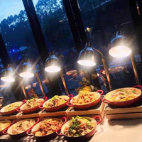 Lampe chauffante alimentaire en acier inoxydable 275W, chauffe-plat de buffet à tête simple ou double pour hôtels, restaurants et traiteurs