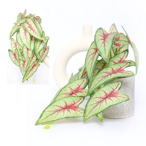 Plantes artificielles en pot Caladium Décoration intérieure Verdure Décoration de mariage Décoration de la maison 30cm-100cm Fleurs en vase en plastique - Product Image 2
