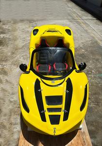 Patung mobil ukuran hidup, patung patung olahraga mobil simulasi besar kartun kuning halaman Resin serat kaca ukuran hidup luar ruangan - Product Image 4