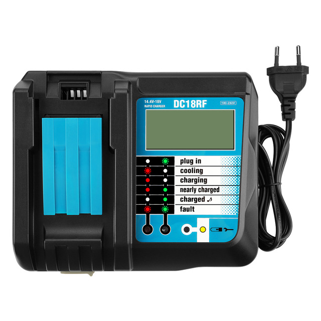 Makit DC18RCT 18V 14.4V Li-ion Battery Charger 3A Charging Current Power Tool Accessories Compatible BL1830 BL1430 DC18RC DC18RA