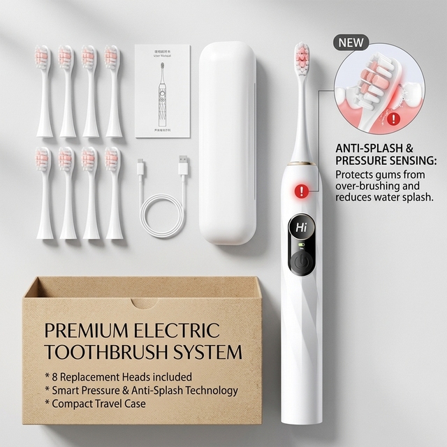 2026 New Model Wholesale IPX8 Sonic Electric Toothbrush with Sensor Waterproof Electronic Toothbrush