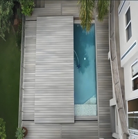 Wood Look Decking Automatic Slide Moderne elektrische Schwimmbad abdeckung mit fern gesteuerten Stütz möbeln für Unterhaltung