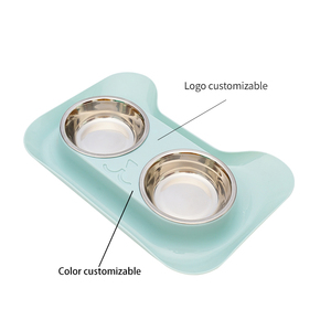 Comederos Dobles de Acero Inoxidable Antideslizantes y Antiderrames <span class=keywords><strong>para</strong></span> Mascotas, Perros y <span class=keywords><strong>Gatos</strong></span>, con Bandeja de Resina, Directo de Fábrica - Product Image 5