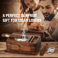 Cendrier en bois massif américain avec tiroir, boîte à cigares portable pour voiture, accessoires multifonctionnels pour cigares, support de rangement, cadeau