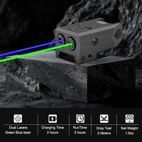 Masterway Hunting Combo tactique léger et durable avec viseur laser double vert/bleu, rechargeable par USB, en acier inoxydable