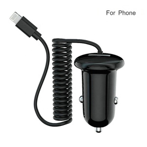 <span class=keywords><strong>Chargeur</strong></span> de voiture rapide à 1 port, vente chaude, charge rapide 3.1A, câble de charge USB à ressort, sortie 5V/3A, fonction PD, protection OVP - Product Image 4