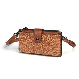 Ando Bag Bolso bandolera de cuero genuino para mujer, bolso de hombro pequeño con estampado floral vintage - Product Image 5