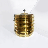 Ensemble de vaisselle de communion en acier inoxydable doré à 5 couches