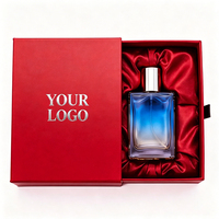 Boîte à tiroir en carton gris épais avec coussin en satin doux et logo personnalisé en feuille d'or pour coffrets cadeaux de parfums, huiles essentielles et cosmétiques