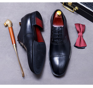 Chaussures Oxford en cuir véritable haut de gamme, confortables, décontractées, à lacets, intemporelles, antidérapantes, formelles - Product Image 4