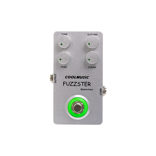 9V DC Analog Guitar Pedal Fuzz Distortion True Bypass Aluminum Metal LED Light Mini Size Tone/Sustain/Knob Controls for Guitar