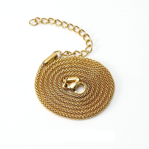 High Quality 18K Gold Plated Stainless Steel Link <b>Chain</b> Pendant Necklace with <b>Titanium</b> Ornament Unisex Gift - Product Image 6