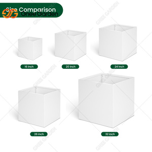 Jardinières en acier corten galvanisées de pot de fleur rectangulaire extérieur traditionnel de ferme pour l'usage à la maison de plancher - Product Image 2