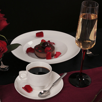 Assiettes de Dîner en Céramique Blanches de Luxe pour Hôtels et Traiteurs, Haute Qualité, 5-14 Pouces, Assiettes Rondes en Céramique pour Mariages, Lots d'Assiettes