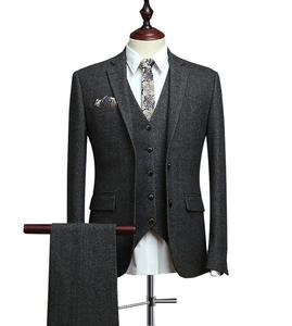 Costume en <span class=keywords><strong>laine</strong></span> <span class=keywords><strong>Tweed</strong></span> pour hommes, costume formel, veste, <span class=keywords><strong>pantalon</strong></span>, Slim Fit, 3 pièces (Blazer, gilet et <span class=keywords><strong>pantalon</strong></span>) pour mariage, hiver - Product Image 2