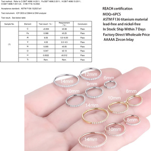 <span class=keywords><strong>Gaby</strong></span> ASTM F136 Joyería de titanio de grado implante para piercing de nariz y septum, Clicker de titanio dorado 20g, Joyería corporal para piercing - Product Image 6